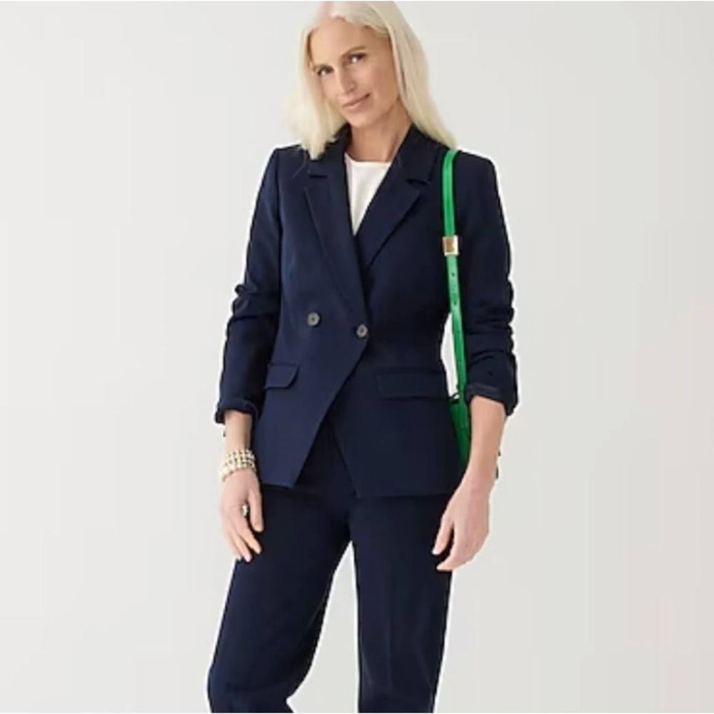 J. Crew Womens Devon Blazer Size 2 Navy Nautical Yacht Coastal Business‎